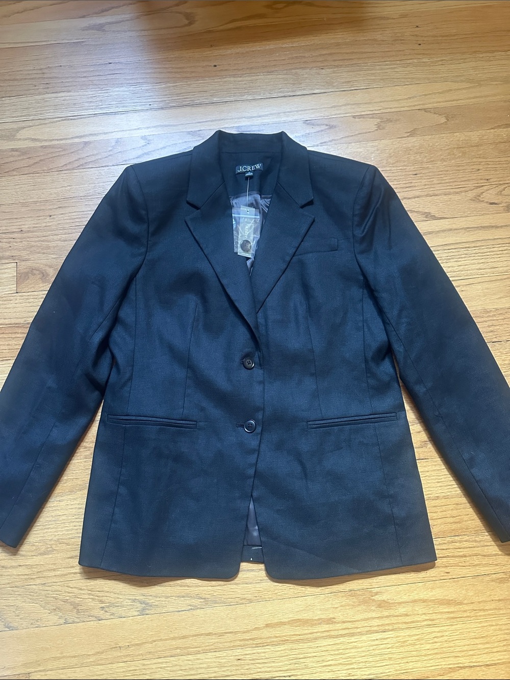 NWT J. Crew Black Margeaux blazer in stretch linen blend sz 14